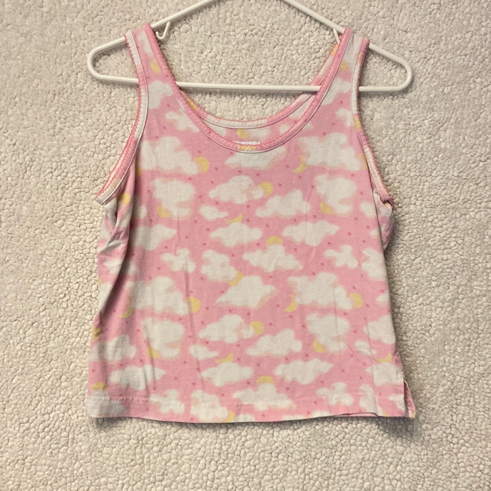 Pajamas tank with clouds and moons.